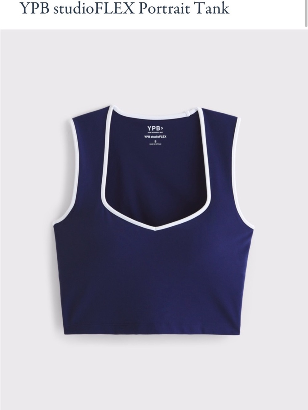 YPB studioFLEX Navy Tank with White Trim